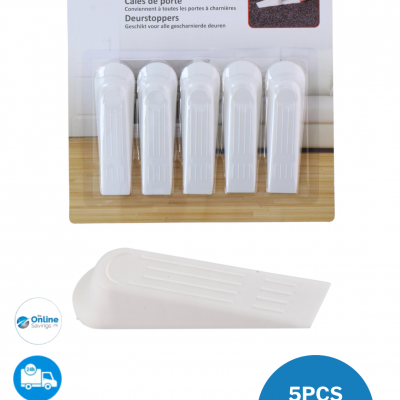 RUBBER DOOR STOPPER WHITE HEAVY DUTY STRONG HOME OFFICE DOORS NON SLIP 5PCS