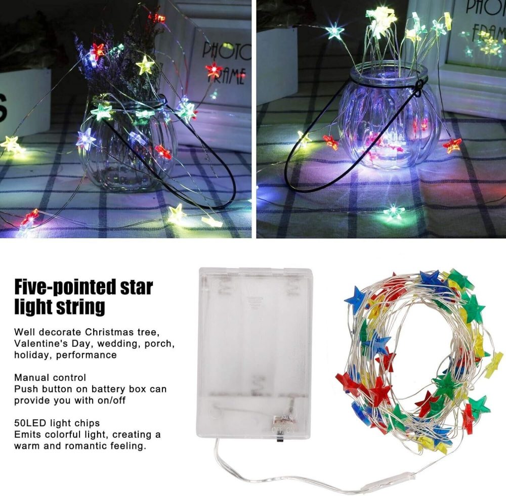 Star Shape LED Light String Battery Operated for Indoor & Outdoor Christmas Tree - Image 7