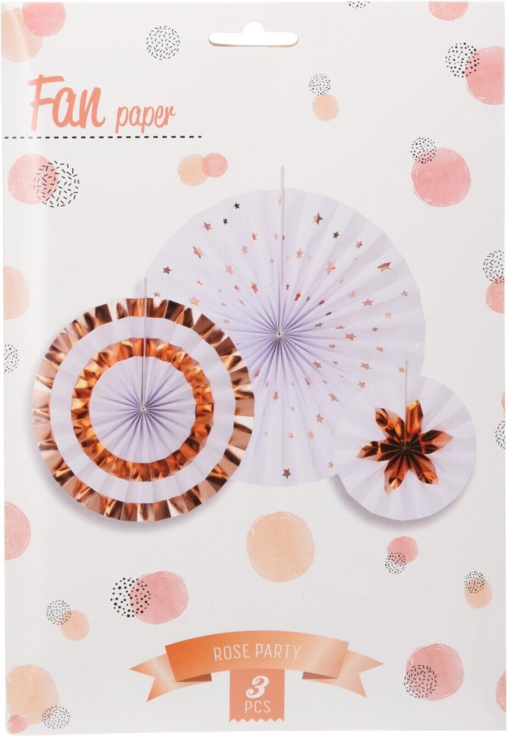 PAPER FAN COLOR SET OF 3PCS Wedding Baby Birthday Paper Party Decorations - 3PCS - Image 3