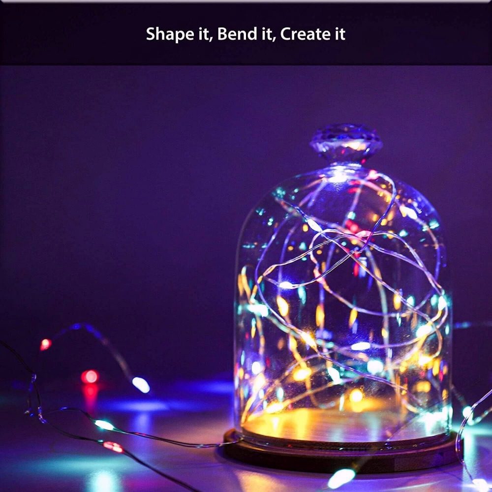 LED LIGHTS SLIVER WIRE MULTICOLO MICRO LED 20 LED 95 CM INDOOR DECORATIONS - Image 6