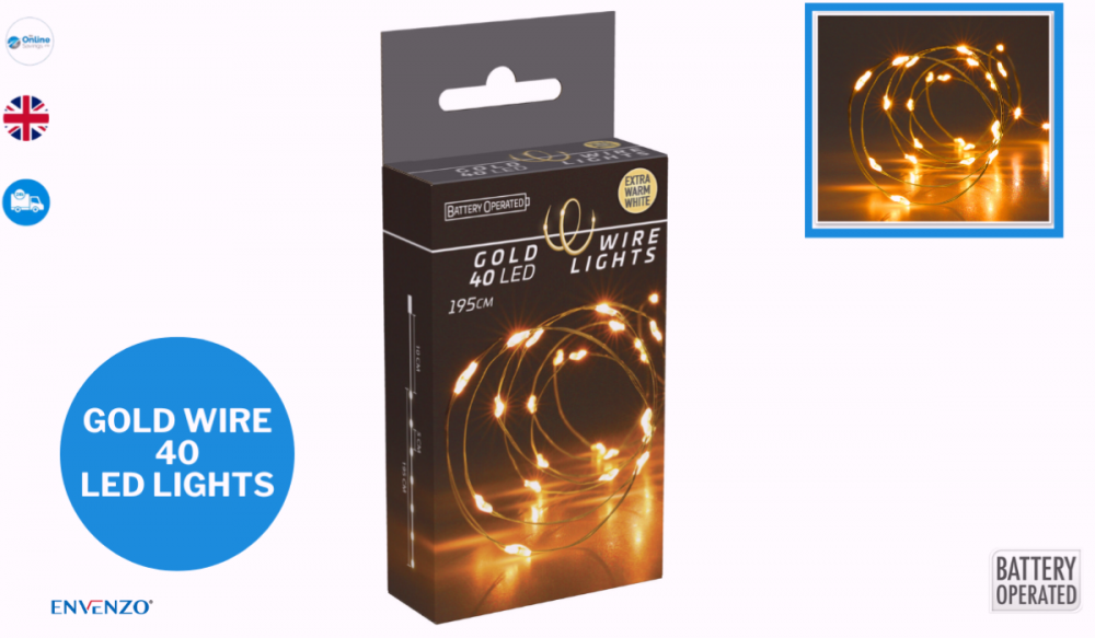 Fairy Lights 40 LED 195CM Ideal for Indoor Outdoor Decoration Christmas Tree