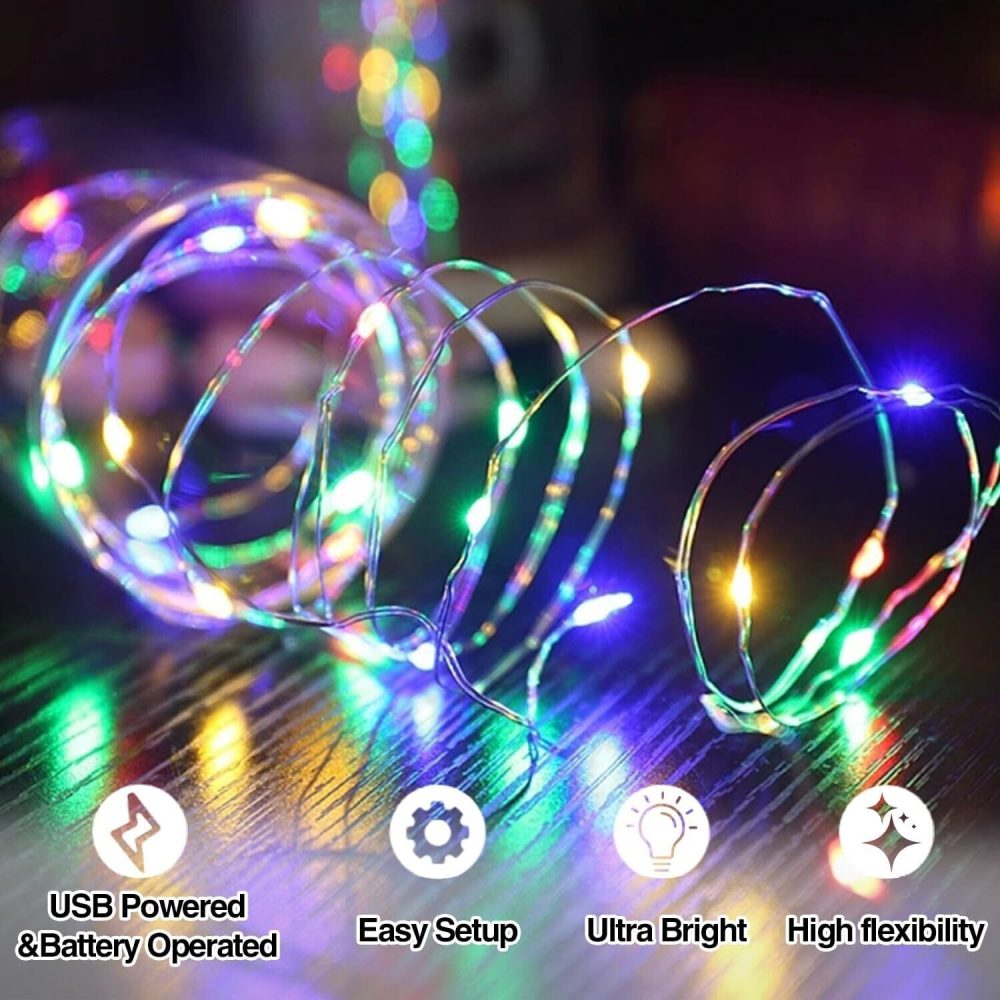 Battery Operated LED Fairy Lights Multicolored 90CM 195CM 395CM 495CM Xmas Party - Image 6