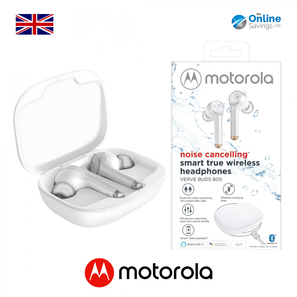 Motorola Earbuds 800 VerveBuds Bluetooth in-Ear Buds Earpiece With Charging Case