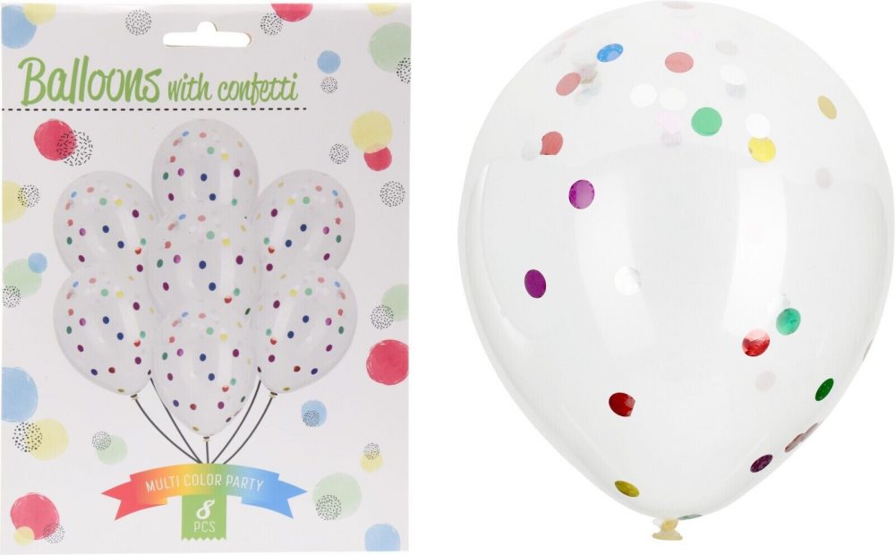NEW CONFETTI BALLOONS 4 COLOR CHOICES DECORATIONS FOR CELEBRATIONS PARTY- 8PCS - Image 11
