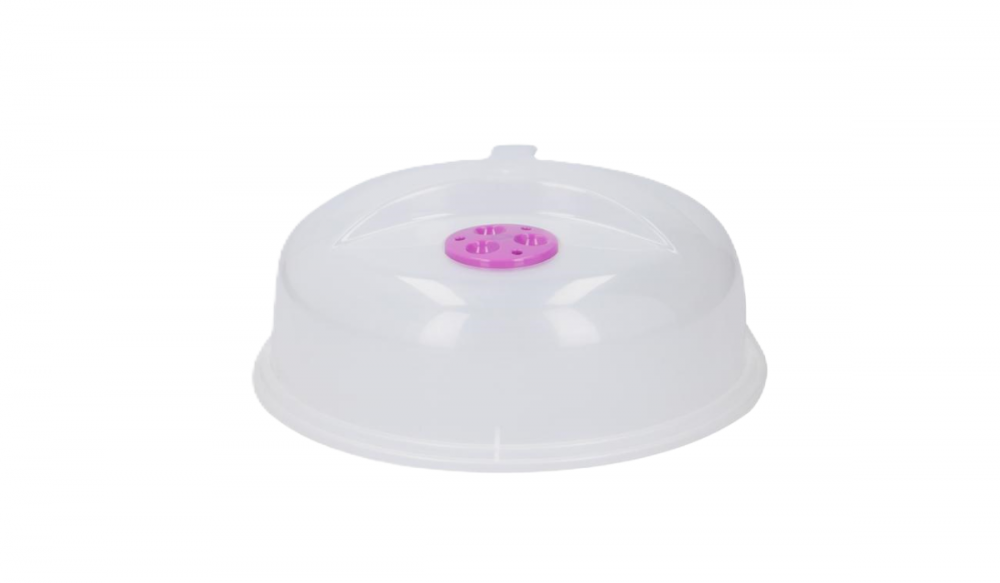 Microwave Food Plate Cover Clear Lid Splash Splatter Guard Colored Handle 2PACK - Image 9