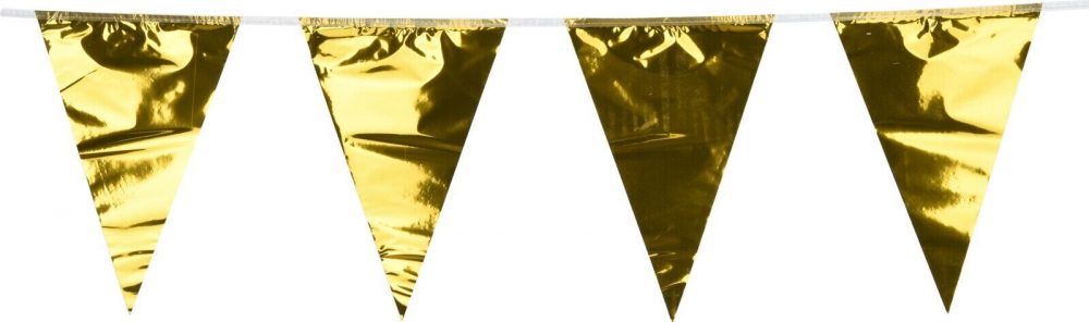 FLAG LINE GOLD FOR PARTY WEDDINGS BABY SHOWER GRADUATION DECOR 600CM -  25 FLAGS - Image 4