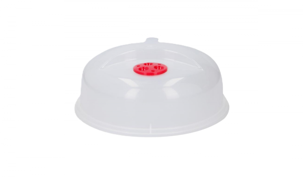 Microwave Food Plate Cover Clear Lid Splash Splatter Guard Colored Handle 2PACK - Image 6