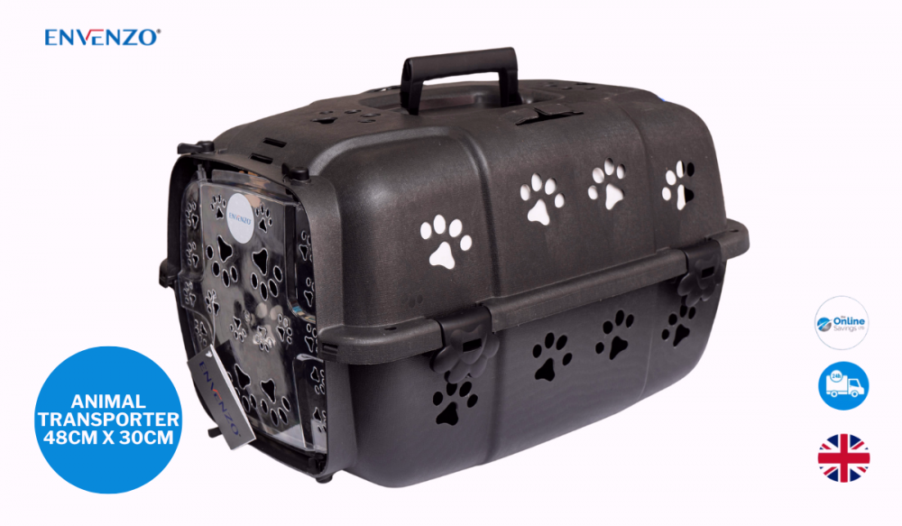 Portable Pet Carrier Cats Dogs Basket Hard Case Animal Transporter 48Cm X 30Cm