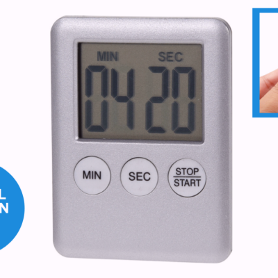 Digital Kitchen Timer LCD Display With Magnet 100 Minutes BATTERY INCLUDED