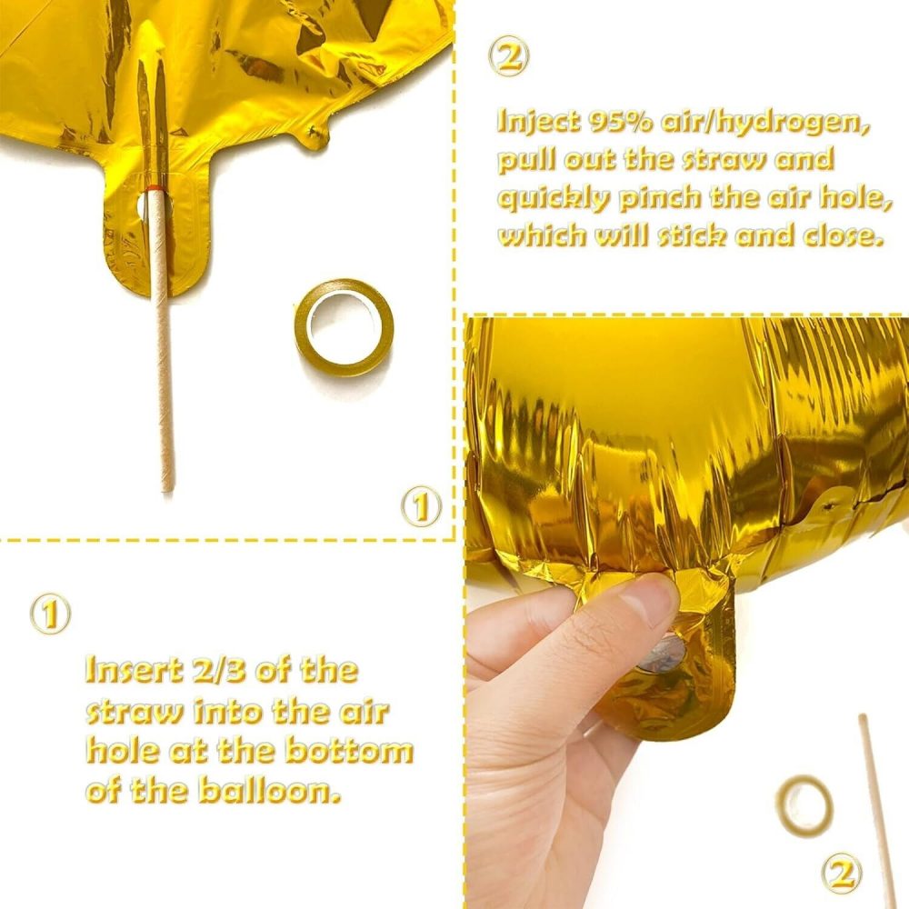 GOLD ROUND FOIL  BALLOON 46CM SET OF 10 PCS CIRCLE BIRTHDAY PARTY WEDDING 46CM - Image 5