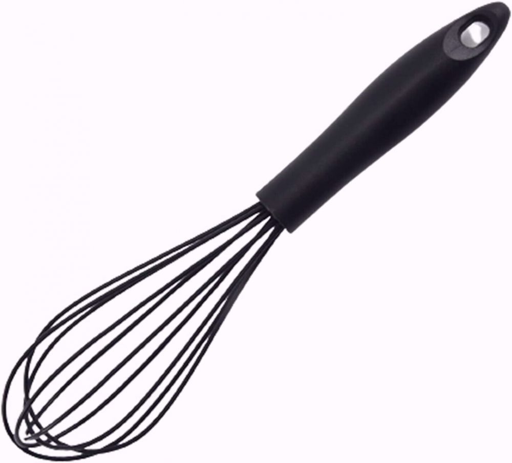 Silicone Whisk for Manual Mixing Whisk Beat Frothing and Stir Full Black Color - Image 3