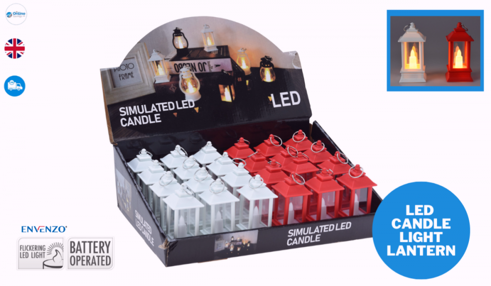 Christmas Party Decorations Hanging Lantern with LED Candle Light Battery