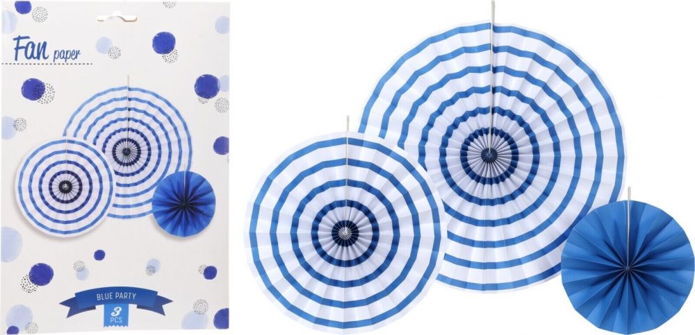 PAPER FAN COLOR SET OF 3PCS Wedding Baby Birthday Paper Party Decorations - 3PCS - Image 5