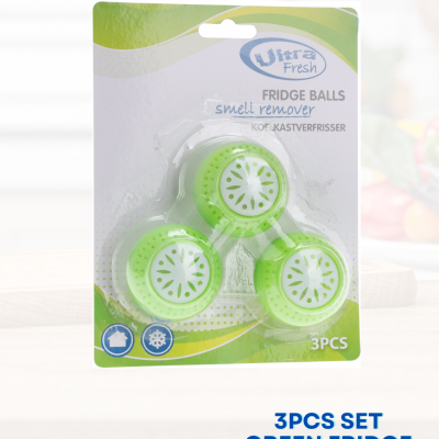 GREEN FRIDGE BALLS SMELL REMOVER ODOUR FOOD SMELL 3PCS SET REFRIGERATOR NEW