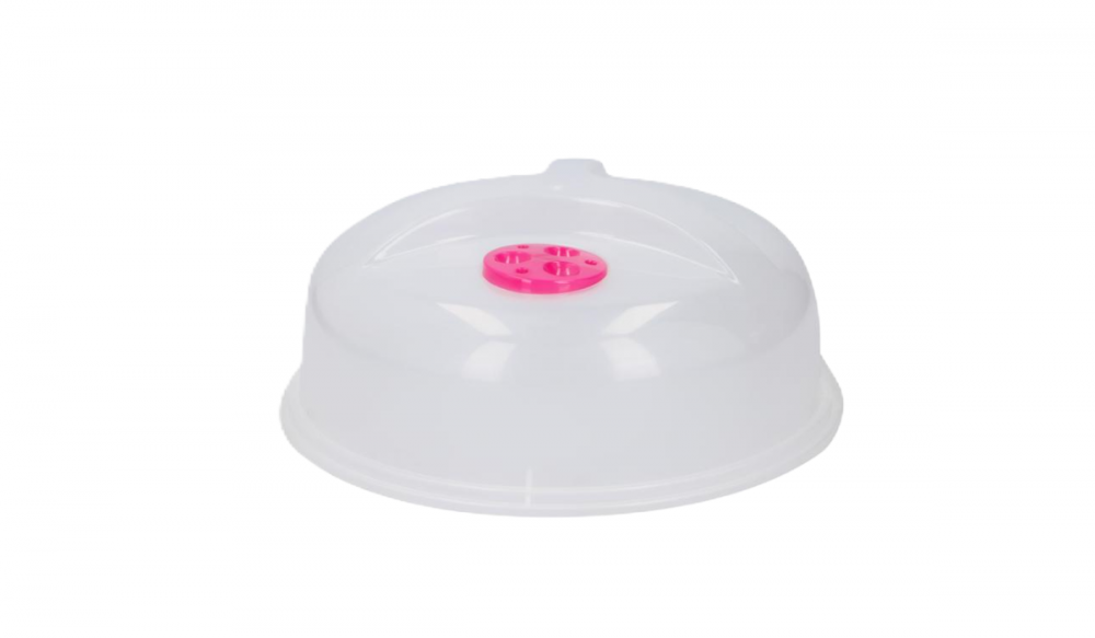 Microwave Food Plate Cover Clear Lid Splash Splatter Guard Colored Handle 2PACK - Image 8