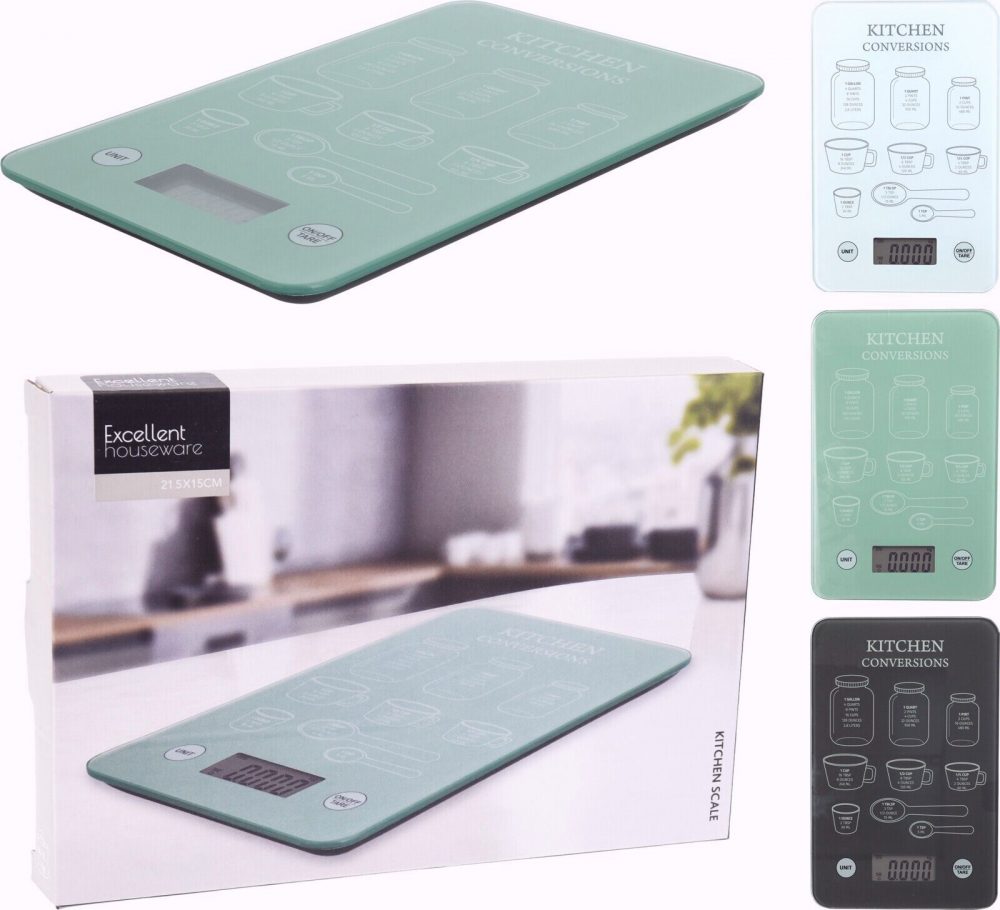 Kitchen Scale with LCD Display Tempered Glass with Easy Measurements Conversion - Image 2