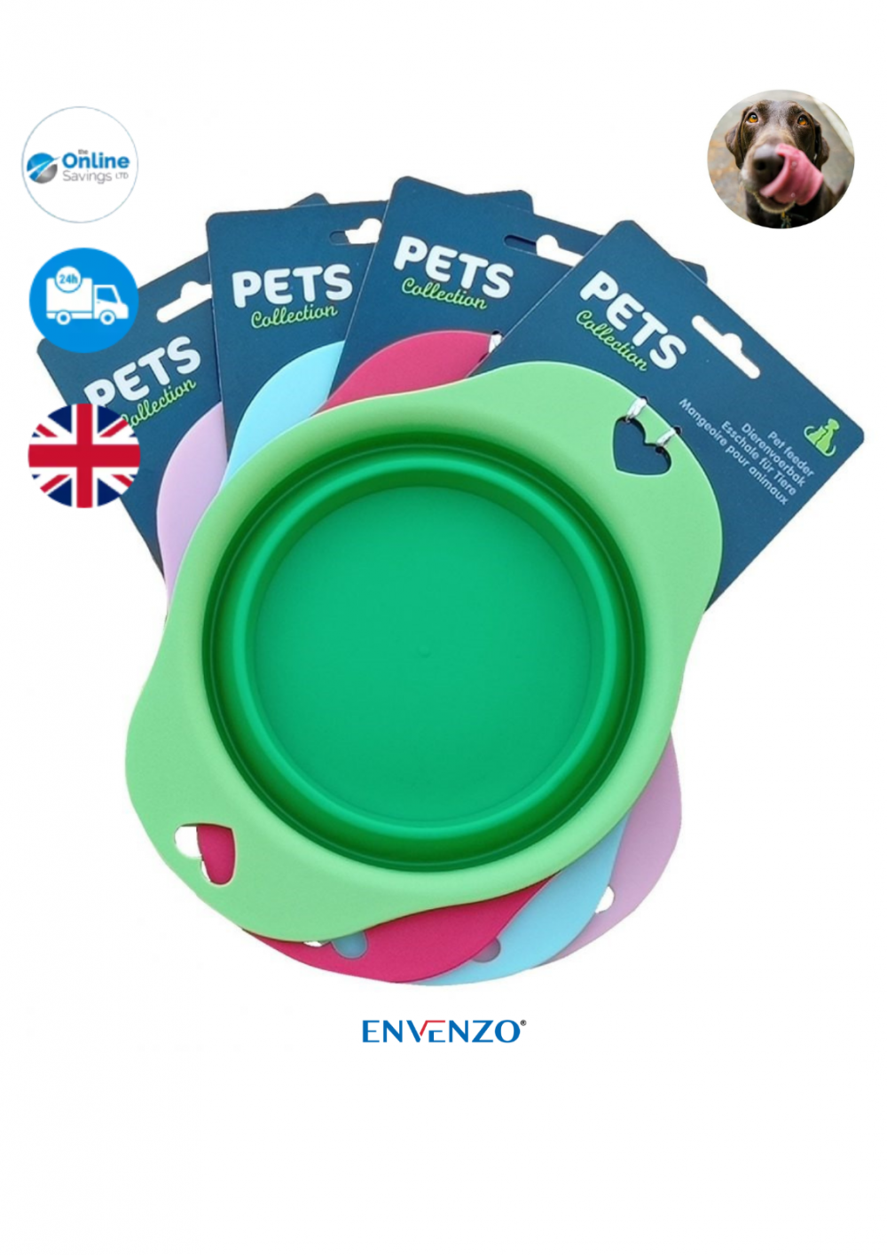PET Dog Cat Bowl Foldable Silicon Rubber Travel Work Food Water Bowl Portable