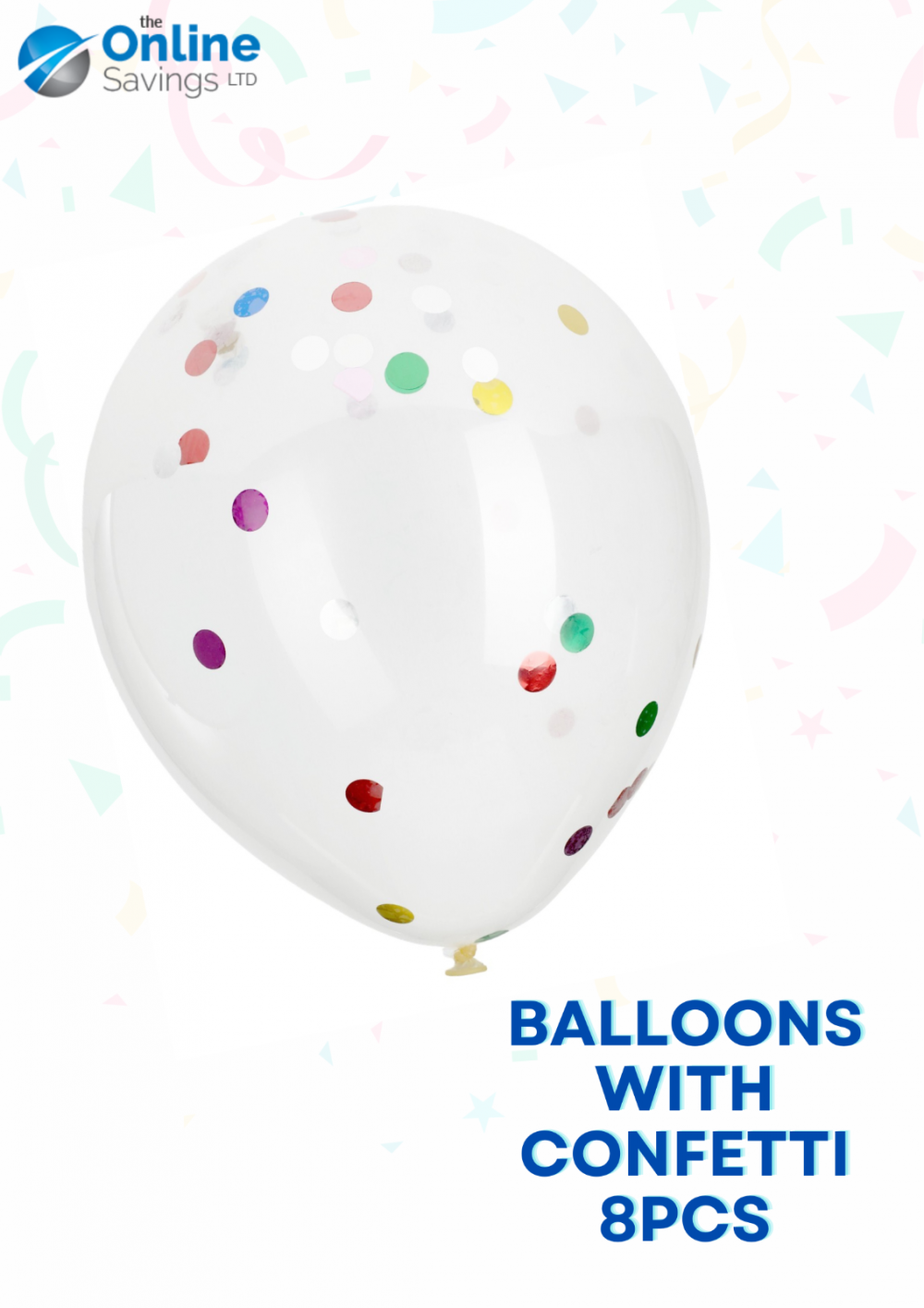 NEW CONFETTI BALLOONS 4 COLOR CHOICES DECORATIONS FOR CELEBRATIONS PARTY- 8PCS - Image 2