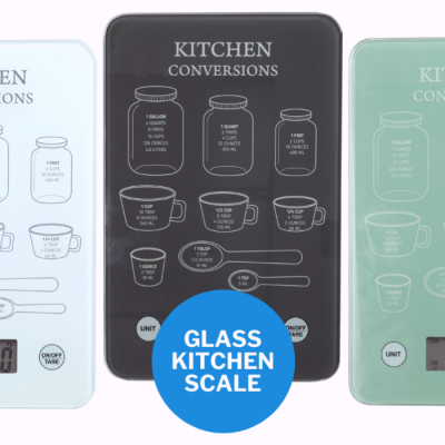 Kitchen Scale with LCD Display Tempered Glass with Easy Measurements Conversion