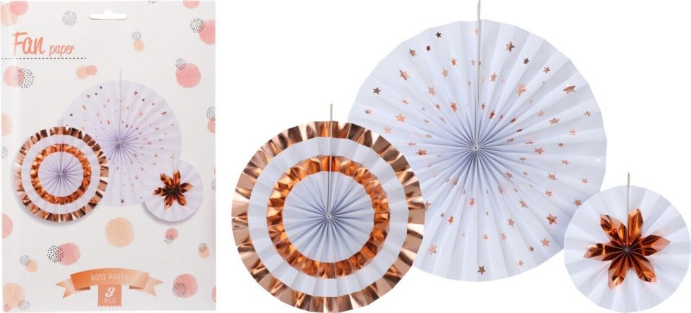 PAPER FAN COLOR SET OF 3PCS Wedding Baby Birthday Paper Party Decorations - 3PCS - Image 7