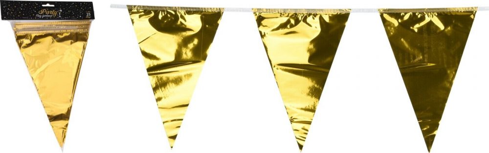 FLAG LINE GOLD FOR PARTY WEDDINGS BABY SHOWER GRADUATION DECOR 600CM -  25 FLAGS - Image 3