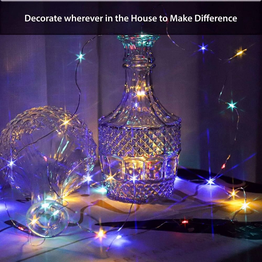 LED LIGHTS SLIVER WIRE MULTICOLO MICRO LED 20 LED 95 CM INDOOR DECORATIONS - Image 8