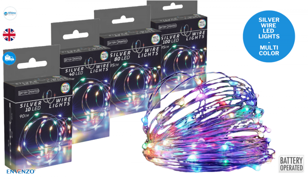 Battery Operated LED Fairy Lights Multicolored 90CM 195CM 395CM 495CM Xmas Party