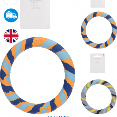 DOG TOY RUBBER RING For Fetch Chew Ring For  M/ L/ XL  Dogs 12CM COLORFUL TOY
