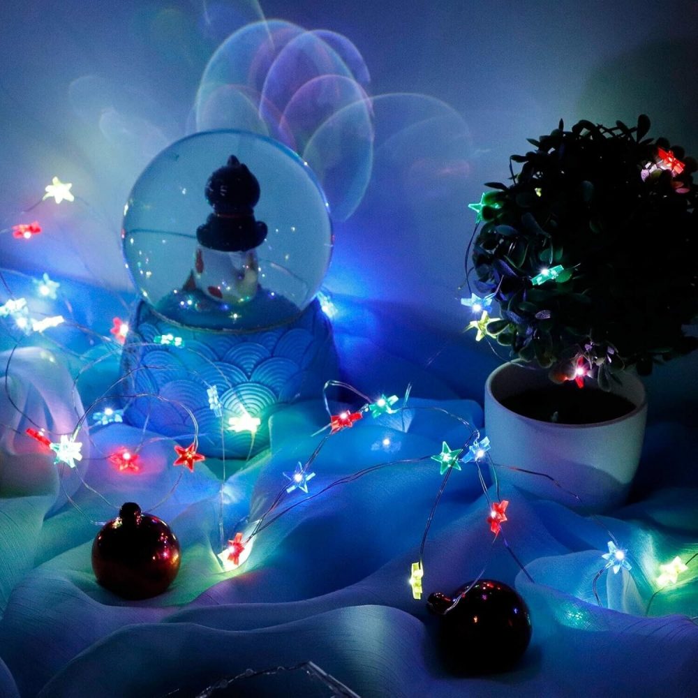 Star Shape LED Light String Battery Operated for Indoor & Outdoor Christmas Tree - Image 3
