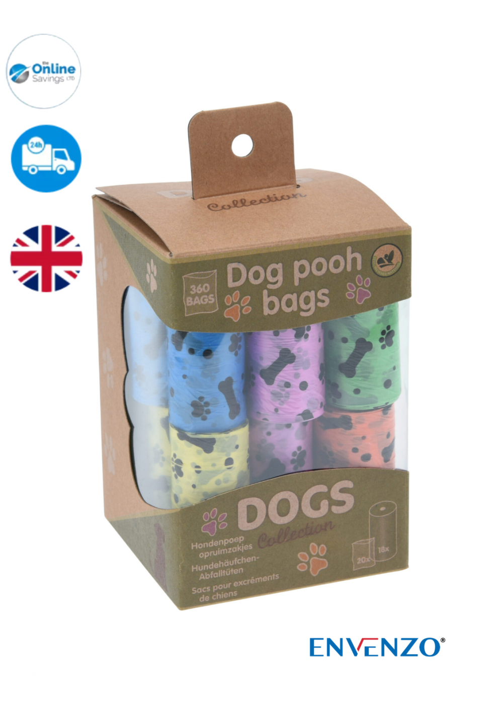 DOGGY Poo Bags for Dog Waste Strong Rolls Leak Proof Extra Thick 360Pcs Dogs poo