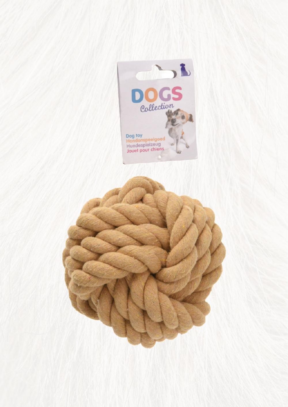 DOG ROPE BALL 13CM Knotted Braid Pet Rope Beige Cotton Pet Dog Ball - Image 9