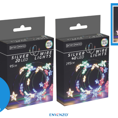 Star Shape LED Light String Battery Operated for Indoor & Outdoor Christmas Tree