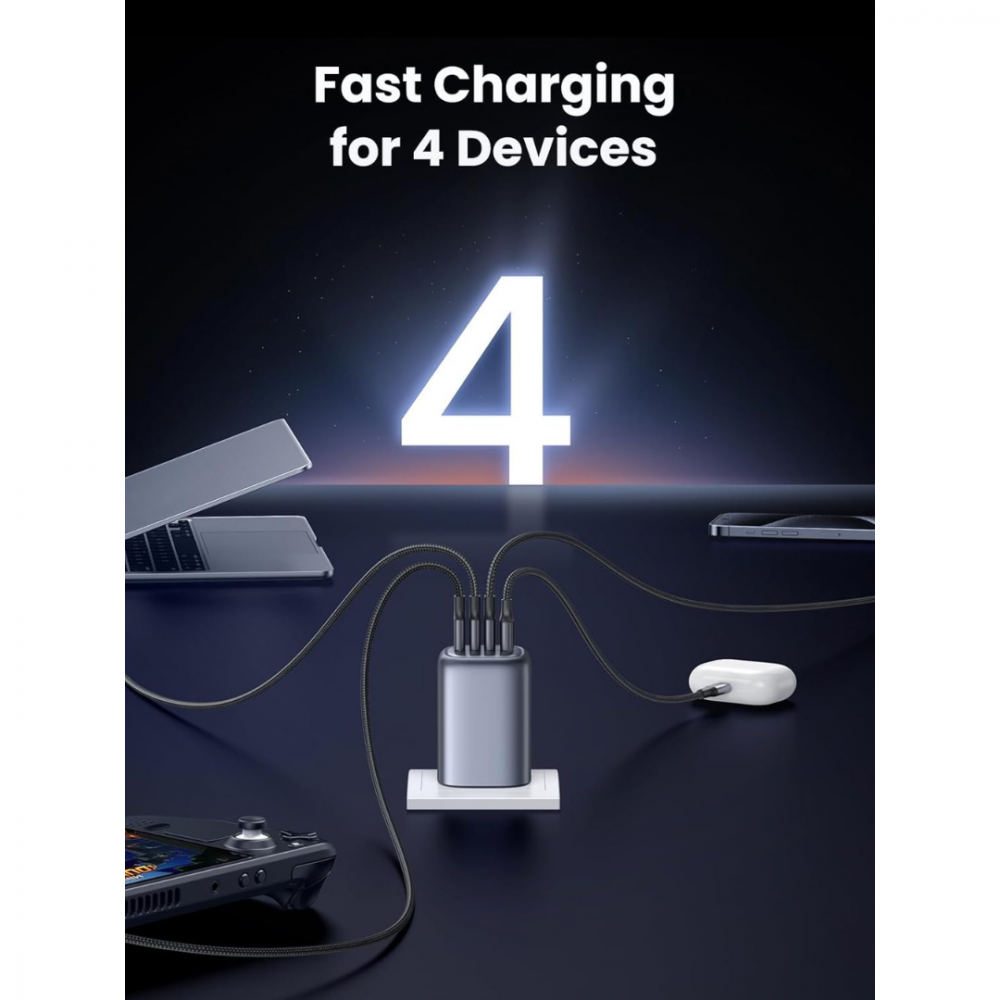 UGREEN 100W Charger 4Port USB-C GaN For MacBook/iPhone/iPad UK Fast Wall Charger - Image 3