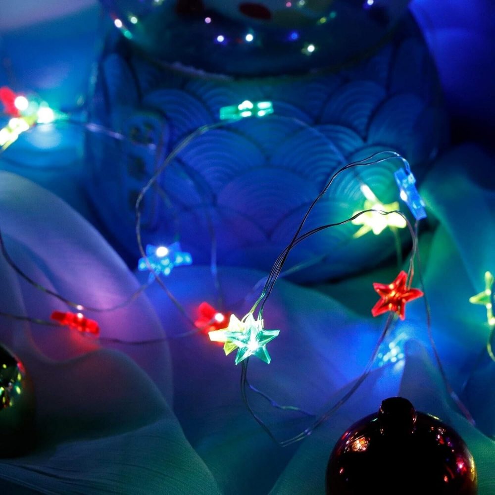 Star Shape LED Light String Battery Operated for Indoor & Outdoor Christmas Tree - Image 4