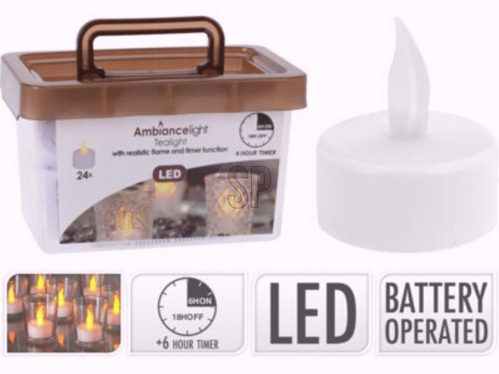 Tea Light Candles Flickering Led Light Battery Operated 24PCS Flameless Candles - Image 2