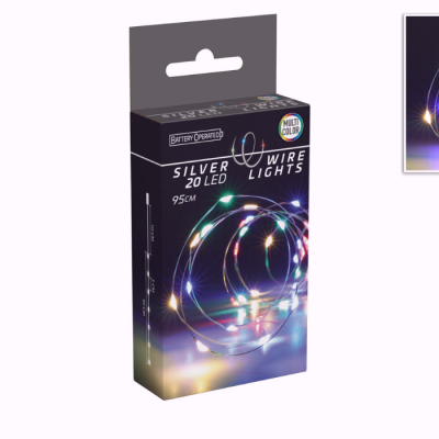 LED LIGHTS SLIVER WIRE MULTICOLO MICRO LED 20 LED 95 CM INDOOR DECORATIONS