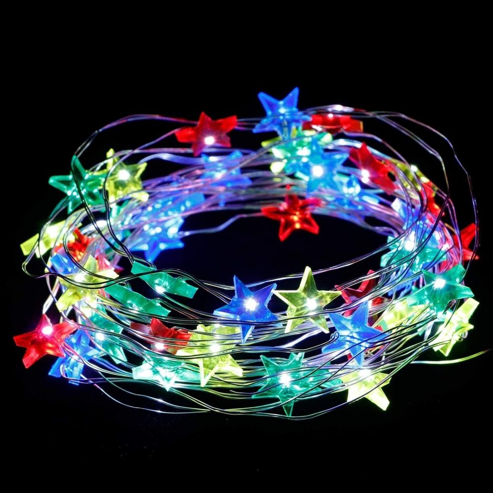 Star Shape LED Light String Battery Operated for Indoor & Outdoor Christmas Tree - Image 2