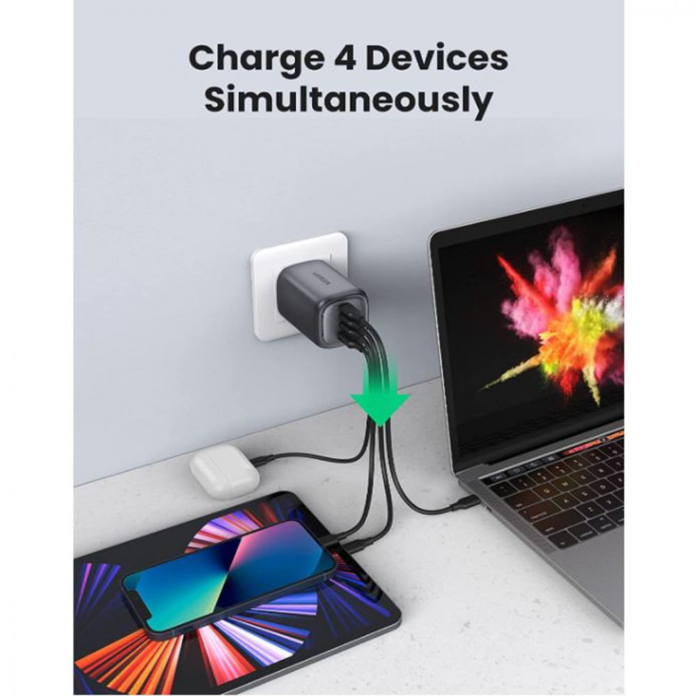 UGREEN 100W Charger 4Port USB-C GaN For MacBook/iPhone/iPad UK Fast Wall Charger - Image 4