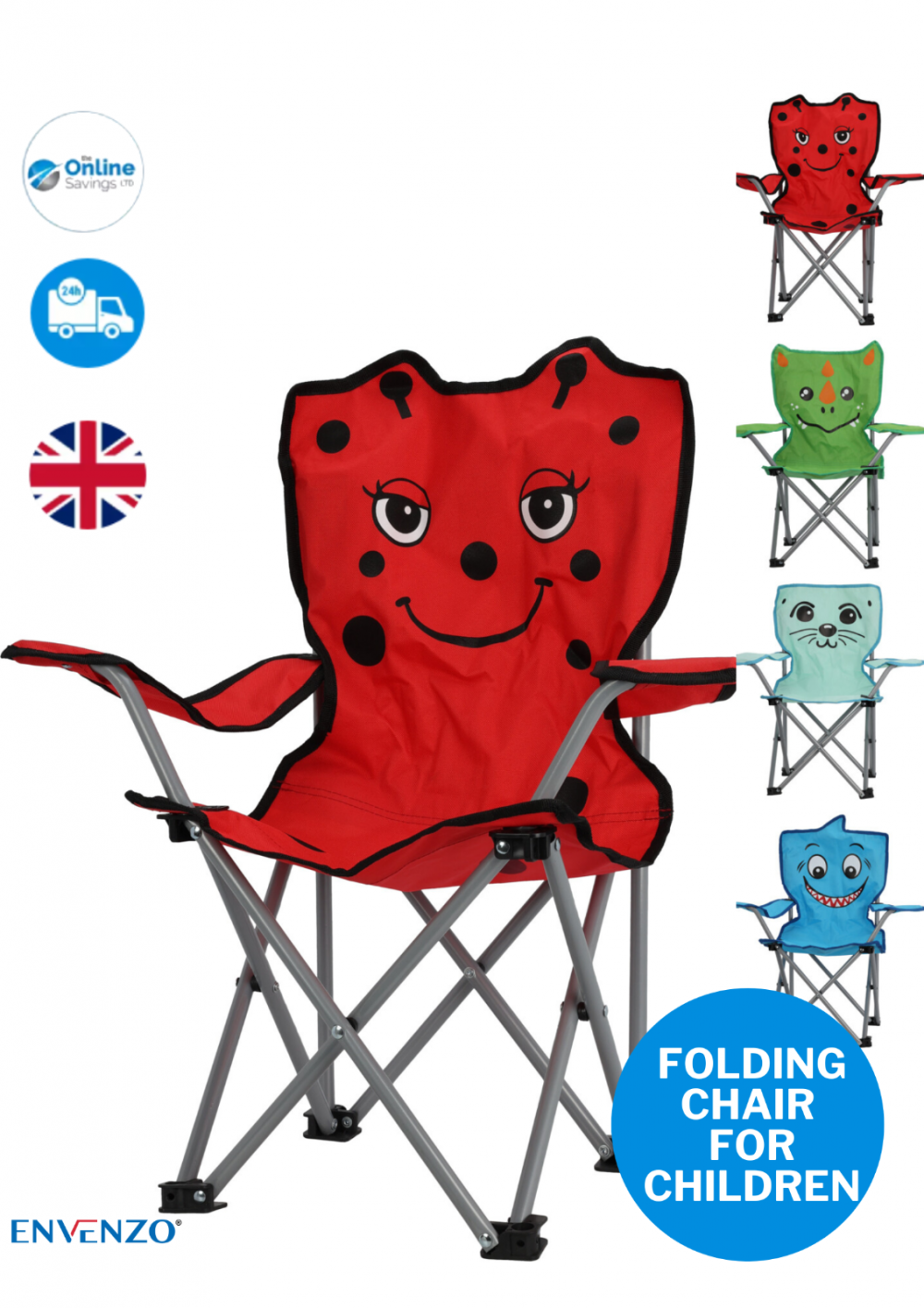 BEACH FOLDING CHAIR FOR CHILDERN ANIMAL PATTERN OUTDOOR CAMPING GARDEN