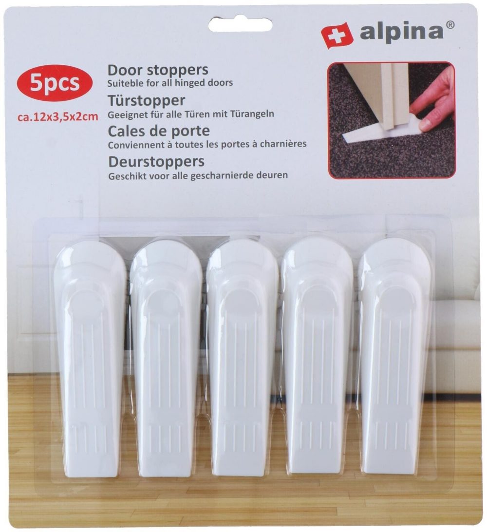 RUBBER DOOR STOPPER WHITE HEAVY DUTY STRONG HOME OFFICE DOORS NON SLIP 5PCS - Image 2