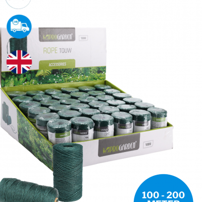 GREEN JUTE ROPE METER GREEN For Garden Crafts Gifts Tag Twine Garden 100M - 200M