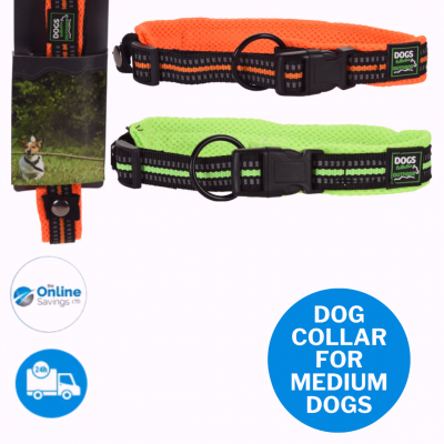 Dog Collar For Medium Dogs Safety Comfortable Collar For Walks Yellow / Orange