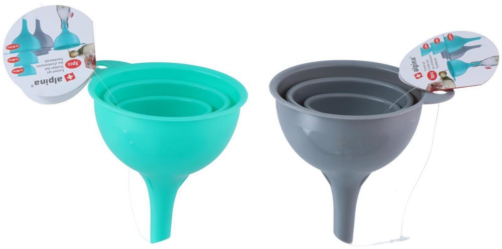PLASTIC FUNNEL SET TURQOUISE GREY SMALL MEDUIM LARGE SIZE 3PCS FUNNEL OIL - Image 2